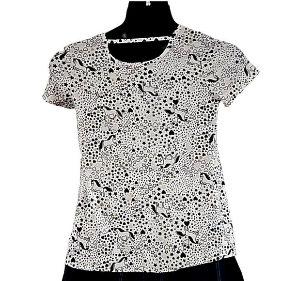 Good condition Wonder Nation Shirt White Graphic Girls Size XL 14/16 - Picture 4 of 6